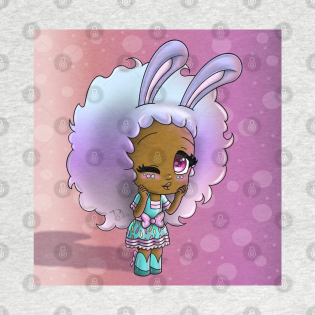 African American Girl with Bunny Ears by treasured-gift